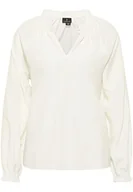 Bluzki damskie - DreiMaster Klassik Damska bluzka z długim rękawem, biały (wollweiss), M - miniaturka - grafika 1