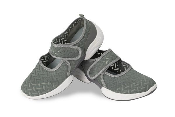 Baleriny damskie, tenisówki na rzep, szare 38