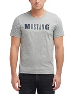Koszulki męskie - Mustang Koszulka męska Alex C Print, Szary (1005454-4140), L - miniaturka - grafika 1