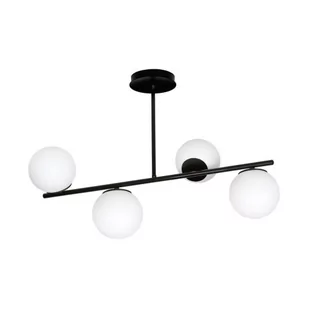 Emibig Lighting czarna lampa sufitowa białe kule BIOR 6 BLACK 1020/6 krótki żyrandol czarno-biały do salonu 1020/6 - Lampy sufitowe - miniaturka - grafika 1