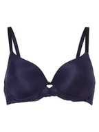 Biustonosze - Triumph - Damski biustonosz z fiszbinami wyściełany, niebieski - miniaturka - grafika 1