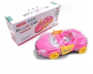 Domki dla lalek - RÓŻOWY SAMOCHÓD NA BATERIE AUTO DLA LALEK Z NAPĘDEM ŚWIATŁO DŹWIĘK JEŹDZI - miniaturka - grafika 1