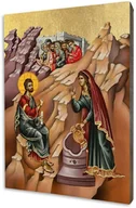 Ikony i obrazy sakralne - Ikona religijna-Jezus i Samarytanka - miniaturka - grafika 1