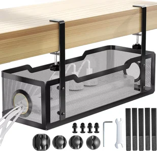Alogy Organizer kabli pod blat półka na kable listwe przewody blat biurko biurkowy metalowy Alogy 34cm Czarny - Akcesoria do komputerów stacjonarnych - miniaturka - grafika 1