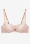 Biustonosze - Jasnoróżowy Biustonosz Koronkowy z Efektem Push Up Grateria - miniaturka - grafika 1