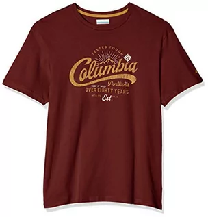 Koszulki męskie - Columbia Leathan Trail T-shirt męski czerwony Rot (Tapestry, Graphic 1) X-S 1841933 - grafika 1
