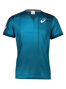 asics Koszulka sportowa w kolorze morskim - Koszulki sportowe męskie - miniaturka - grafika 1
