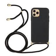 Etui i futerały do telefonów - König Design Etui kompatybilne z Apple iPhone 15 Pro Plastikowe etui na telefon komórkowy z łańcuszkiem - Etui na telefon komórkowy Czarne - miniaturka - grafika 1