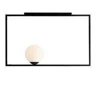 Lampy sufitowe - MLAMP Industrialna LAMPA sufitowa 1041PL/G1 ADX metalowa OPRAWA plafon kula ramka frame czarna biała - miniaturka - grafika 1