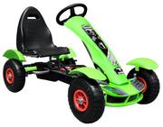 Jeździki dla dzieci - Joko Duży Gokart Pompowane Koła Zielony F618 Z - miniaturka - grafika 1