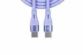 Kable USB - Tellur Silicone Type-C To Type-C Cable, 3A, Pd60W, 1M, Purple - miniaturka - grafika 1