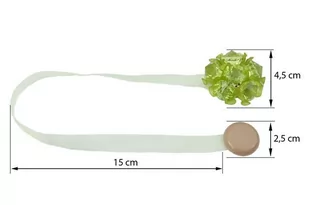 Upinacz dekoracyjny z magnesem kwiatek jasny zielony x2 - Akcesoria do wystroju okien - miniaturka - grafika 1