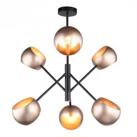 Lampy sufitowe - Italux Lampa wisząca Cavazza 6 x 40 W E14 black/gold MDM-3690/6 BK+GD - miniaturka - grafika 1
