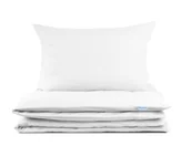 Pościel dla dzieci - Pościel niemowlęca 90x120 bawełniana biała z plecaczkiem - miniaturka - grafika 1