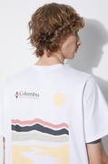 Koszulki męskie - Columbia t-shirt bawełniany Explorers Canyon kolor biały wzorzysty 2036451 - miniaturka - grafika 1