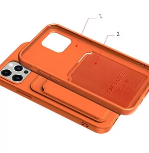 Card Case silikonowe etui portfel z kieszonką na kartę dokumenty do Samsung Galaxy A72 4G bordowy - Etui i futerały do telefonów - miniaturka - grafika 4