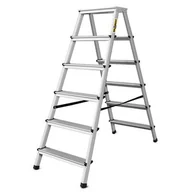 Drabiny - DRABEST Drabina aluminiowa dwustronna 2x6 stopniowa 125 kg - miniaturka - grafika 1