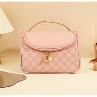 Kosmetyczka rozkładana kuferek róż KS82 - Kosmetyczki, organizery i kuferki - miniaturka - grafika 1