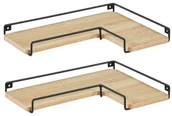 Półki do salonu - Zestaw 2 nowoczesnych półek wiszących dąb sonoma - Eblo - miniaturka - grafika 1