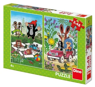 Dino Krecik się cieszy 2x 48 elementów - Puzzle - miniaturka - grafika 1