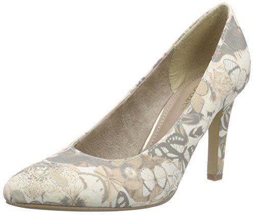 s.Oliver Damskie czółenka 22427, beżowy - Beżowy Beige Flower 407-42 EU