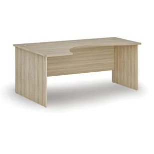 Biurko narożne PRIMO WOOD, 1800 x 1200 mm, lewe, dąb naturalny - Biurka - miniaturka - grafika 1