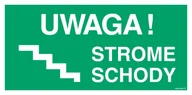 Systemy ekspozycyjne i znaki informacyjne - AC025 UWAGA! STROME SCHODY LEWOSTRONNE, KS - FOLIA PODŁOGOWA FOTOLUMINESCENCYJNA; (300X150MM) - miniaturka - grafika 1