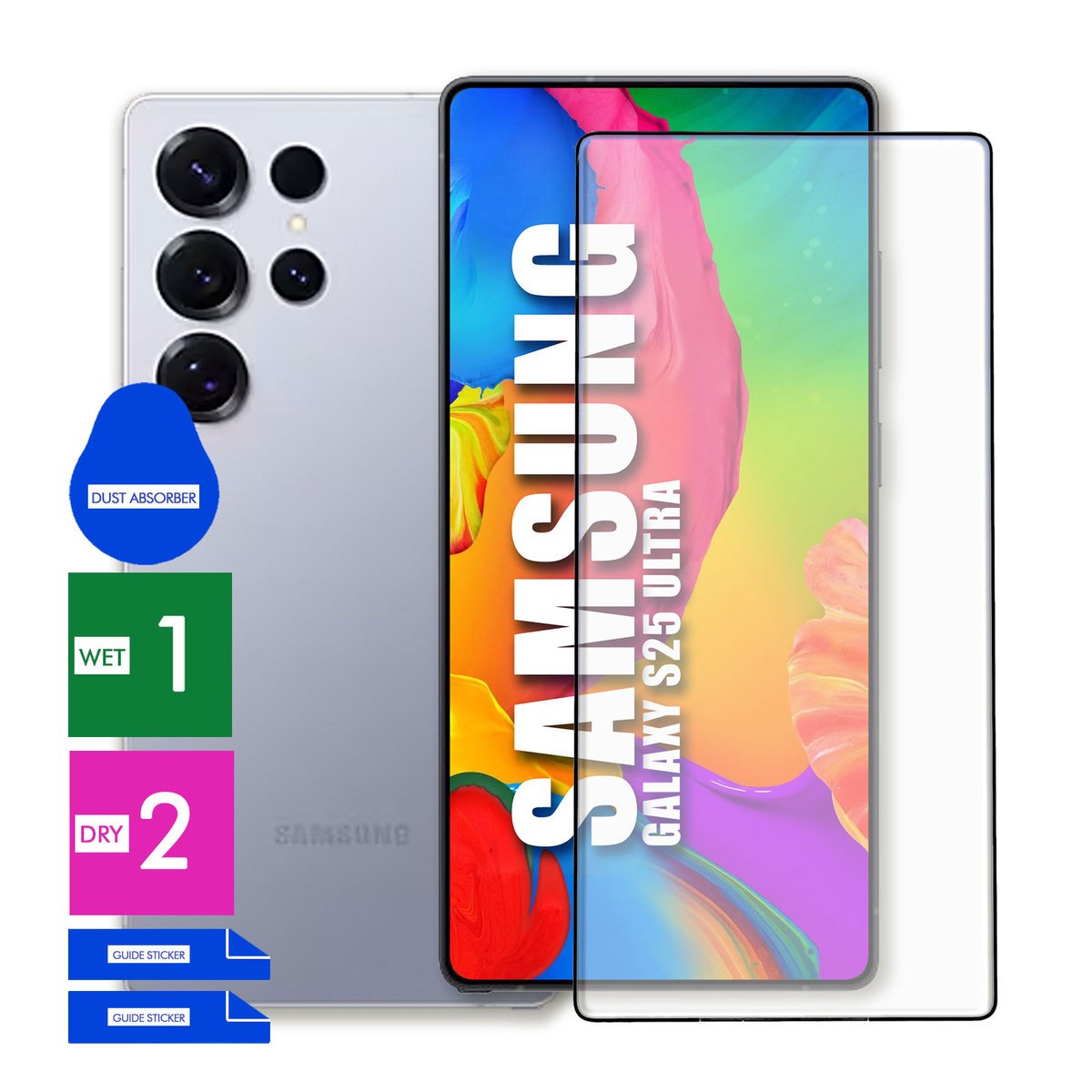 SZKŁO OCHRONNE DO SAMSUNG GALAXY S25 ULTRA HARTOWANE 9H PEŁNE CAŁY EKRAN 5D