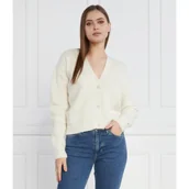 Swetry damskie - Calvin Klein Kardigan | Regular Fit | z dodatkiem wełny - miniaturka - grafika 1