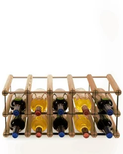 Regał Na Wino Stojak Na 10 Butelek Szklanych/ Pet — Rw-8/ 5X2 — Brązowy Brązowy Metal + Drewno Rw-8-5X2-10_O_Br / Wamar-Sosenka - Stojaki na wino - miniaturka - grafika 1