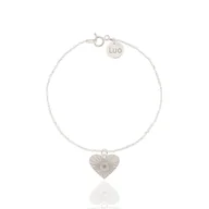 Bransoletki - Bransoletka srebrna z grawerowanym sercem - miniaturka - grafika 1