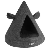 Legowiska dla kotów - Let's Sleep Jaskinia dla zwierząt TeePee, antracytowa - miniaturka - grafika 1