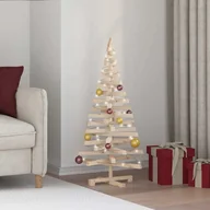 Ozdoby bożonarodzeniowe - vidaXL Choinki z podstawą Naturalny 120 cm Lite drewno sosnowe - miniaturka - grafika 1