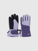 Rękawice narciarskie - 4F Rękawiczki narciarskie Thinsulate dziecięce - fioletowe XL - miniaturka - grafika 1