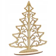 Choinka stojąca na podstawce ze sklejki świąteczne drzewko 15 x 12 cm Boże narodzenie
