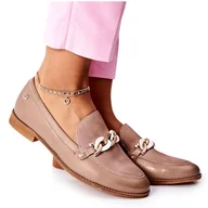 Półbuty damskie - Damskie Półbuty Maciejka Lakierowane Loafery Beżowe 4099B-04/00-1 beżowy - miniaturka - grafika 1