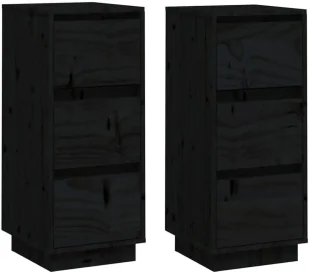 Zestaw 2 czarnych drewnianych komód L8-E86 - Komody Zestaw 2 czarnych drewnianych komód L8-E86 - Komody - miniaturka - grafika 1