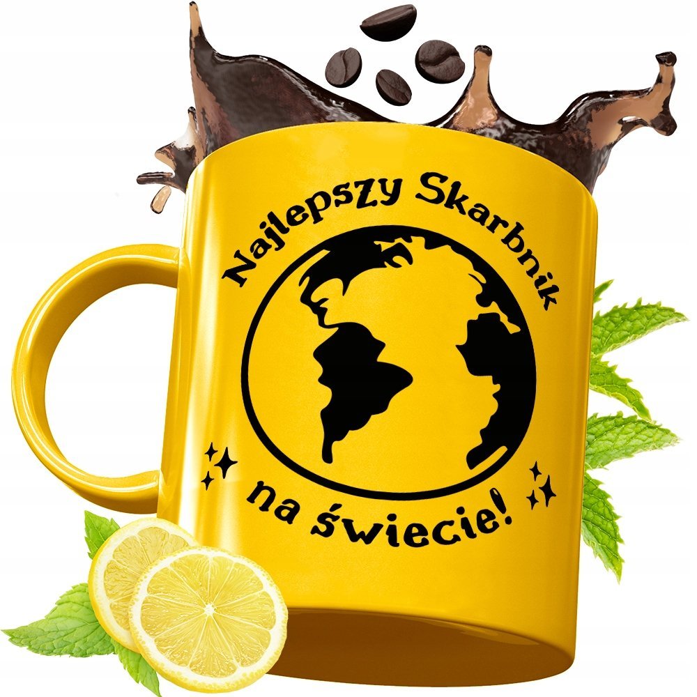 Złoty Kubek Premium Dla Skarbnika Prezent z Nadrukiem ze Zdjęciem + Opakowanie na prezent (wzór 03)