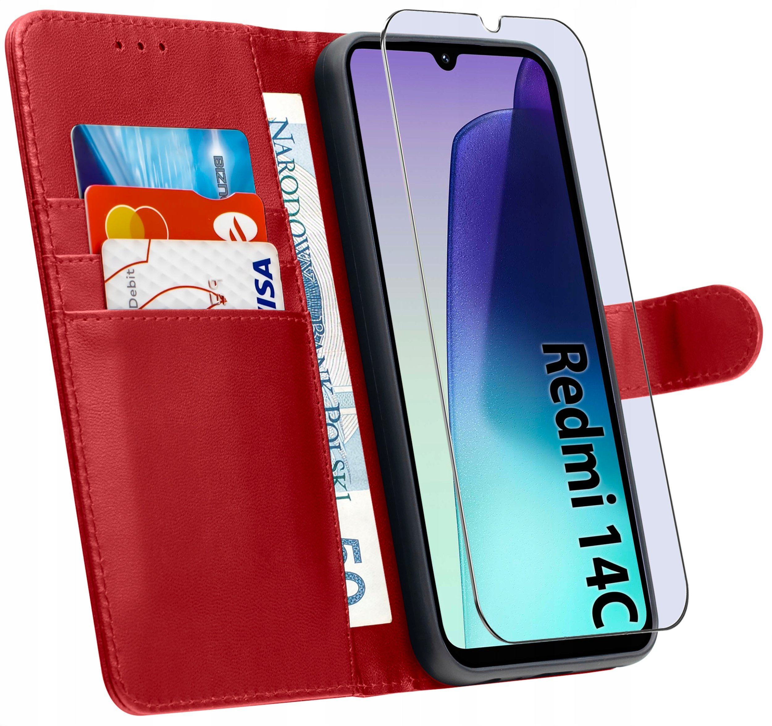 ETUI do Xiaomi Redmi 14CSKÓRZANE PORTFEL BOOK TOKRA CLASSIC +SZKŁO