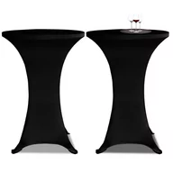 Obrusy i serwetki - vidaXL vidaXL Obrus na st$136 barowy O 60 cm czarny rozci$137gany 2 szt - miniaturka - grafika 1
