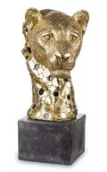 Figurki dekoracyjne - Figurka głowa leoparda czarna/złota 38x19x22 cm - miniaturka - grafika 1