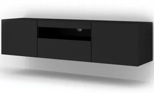 Szafka Rtv Aura 150 wisząca stojąca czarny mat - Szafki RTV - miniaturka - grafika 1