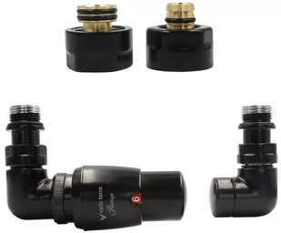 Varioterm Zawór termostatyczny trójosiowy Vision ze złączką PEX/CU - czarny mat alu-pex - PEX 16 mm lewy VIGS0224CFK/L(Pex) - Zawory i kraniki - miniaturka - grafika 1
