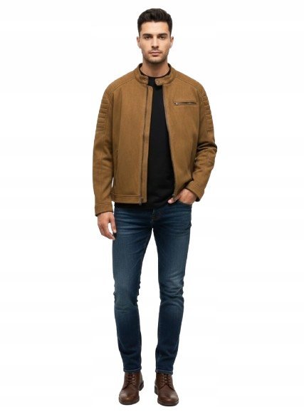 C&A BRĄZOWA MĘSKA KURTKA Z PIKOWANYMI RAMIONAMI PLUS SIZE 3XL 1J5A