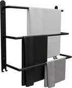 Wieszaki łazienkowe - Czarny potrójny wieszak ścienny na ręczniki R5-K25 - miniaturka - grafika 1