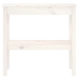 Lumarko Stolik konsolowy, biały, 80x40x75 cm, lite drewno sosnowe - Konsole i sekretarzyki - miniaturka - grafika 4