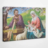 Ikony i obrazy sakralne - Święta Rodzina Matka Boża Józef - obraz polycanvas, 30x20 - miniaturka - grafika 1