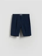 Spodnie i spodenki dla chłopców - Reserved - Szorty z wiskozą - granatowy - miniaturka - grafika 1