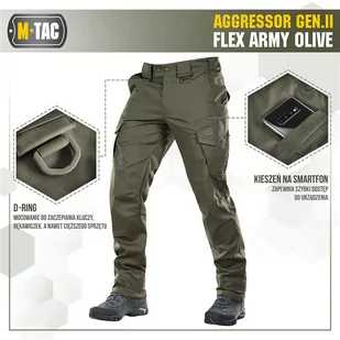 M-Tac - Spodnie taktyczne Aggressor Gen.II Flex - Ripstop - Army Olive - 20058062 - Odzież taktyczna i umundurowanie - miniaturka - grafika 4