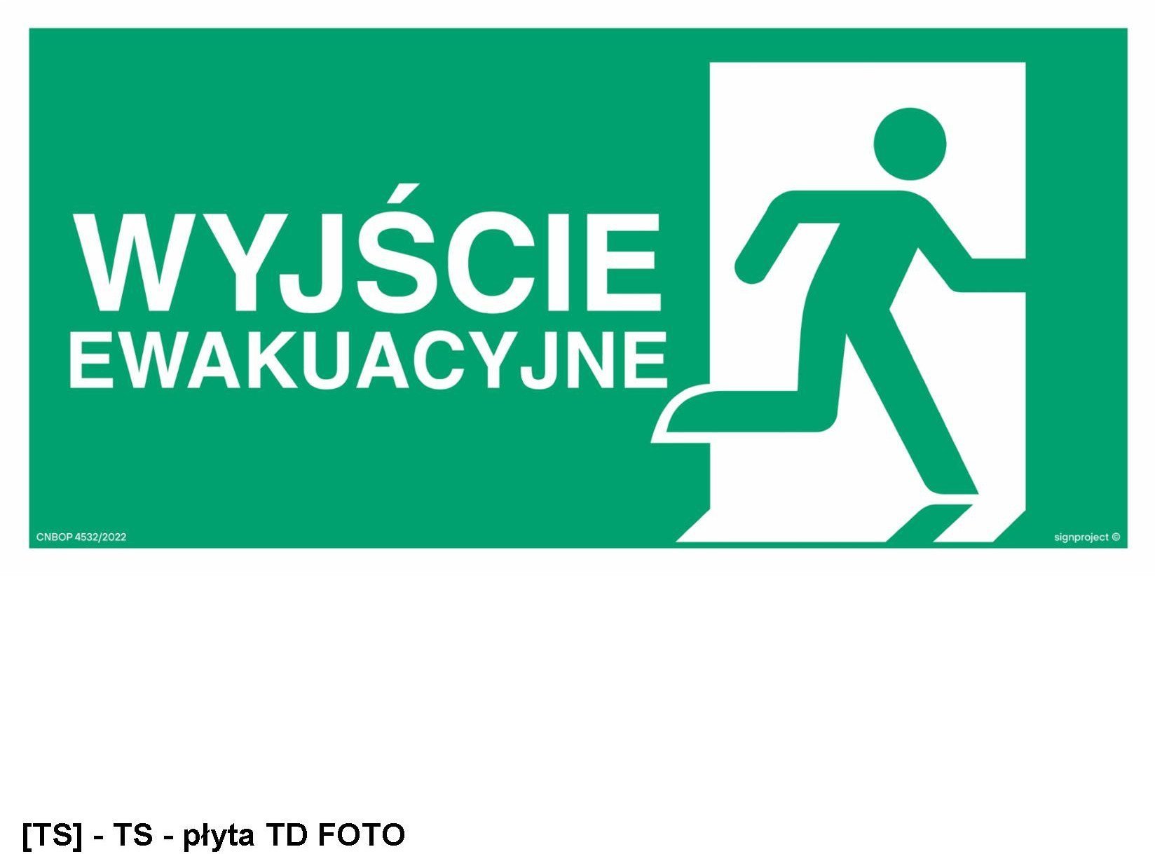 SIGNPROJECT AC129 - Wyjście ewakuacyjne w prawo 1000x500